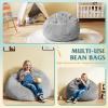 imageWLIVE 2 Pcs Bean Bag Chair Inflatable Comfy Chair for Adults Kids Suit for Dorm Gaming Room BlackGrey