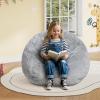 imageWLIVE 2 Pcs Bean Bag Chair Inflatable Comfy Chair for Adults Kids Suit for Dorm Gaming Room BlackGrey