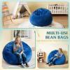 imageWLIVE 2 Pcs Bean Bag Chair Inflatable Comfy Chair for Adults Kids Suit for Dorm Gaming Room BlackNavy Blue