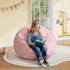 imageWLIVE 2 Pcs Bean Bag Chair Inflatable Comfy Chair for Adults Kids Suit for Dorm Gaming Room BlackPink