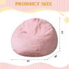 imageWLIVE 2 Pcs Bean Bag Chair Inflatable Comfy Chair for Adults Kids Suit for Dorm Gaming Room BlackPink