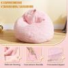 imageWLIVE 2 Pcs Bean Bag Chair Inflatable Comfy Chair for Adults Kids Suit for Dorm Gaming Room BlackPink