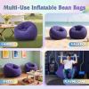 imageWLIVE 2 Pcs Bean Bag Chair Inflatable Comfy Chair for Adults Kids Suit for Dorm Gaming Room BlackPurple