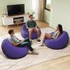 imageWLIVE 2 Pcs Bean Bag Chair Inflatable Comfy Chair for Adults Kids Suit for Dorm Gaming Room BlackPurple