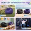 imageWLIVE 2 Pcs Bean Bag Chair Inflatable Comfy Chair for Adults Kids Suit for Dorm Gaming Room BlackPurpleblack
