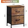 imageWLIVE 2Drawer Nightstand and 5Drawer Dresser Set Fabric Storage Tower for Bedroom Hallway Closets Tall Chest Organizer Unit with Textured Print Fabric Bins Steel Frame Wood Grain Print