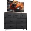 imageWLIVE 3 Drawer and 7 Drawer Dresser Set Dresser for Bedroom Closet Hallway Storage Organizer Unit Dressers amp Chests of Drawers with Fabric Bins Charcoal Black