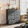 imageWLIVE 3 Drawer and 9 Drawer Dresser Set Dresser for Bedroom Closet Hallway Storage Organizer Unit Dressers amp Chests of Drawers with Fabric Bins Dark Grey
