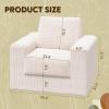 imageWLIVE 35 Boneless Chair for Living Room Bean Bag Chair for Adults with Pillows Comfortable Floor Chair Beige SingleBeige