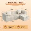imageWLIVE 35 Boneless Chair for Living Room Bean Bag Chair for Adults with Pillows Comfortable Floor Chair Beige SingleBeige
