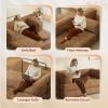 imageWLIVE 35 Boneless Chair for Living Room Bean Bag Chair for Adults with Pillows Comfortable Floor Chair Beige SingleBrown