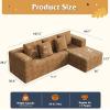 imageWLIVE 35 Boneless Chair for Living Room Bean Bag Chair for Adults with Pillows Comfortable Floor Chair Beige SingleBrown