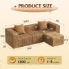 imageWLIVE 35 Boneless Chair for Living Room Bean Bag Chair for Adults with Pillows Comfortable Floor Chair Beige SingleBrown