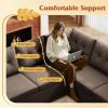 imageWLIVE 35 Boneless Chair for Living Room Bean Bag Chair for Adults with Pillows Comfortable Floor Chair Beige SingleBrown