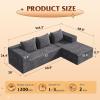 imageWLIVE 35 Boneless Chair for Living Room Bean Bag Chair for Adults with Pillows Comfortable Floor Chair Beige SingleGrey