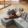 imageWLIVE 35 Boneless Chair for Living Room Bean Bag Chair for Adults with Pillows Comfortable Floor Chair Beige SingleGrey