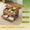 imageWLIVE 39 Coffee Table Lift Top Coffee Table with Drawers Large Hidden Compartment and Open Storage Shelf Wooden Lift Tabletop for Living Room Rustic Brown