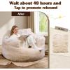 imageWLIVE 43 Giant Bean Bag Chair Bean Bag Sofa with Armrests for Adults Bean Bag Couch with HighDensity Memory Foam for Livingroom Bedroom BeigeBeige