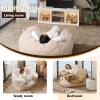 imageWLIVE 43 Giant Bean Bag Chair Bean Bag Sofa with Armrests for Adults Bean Bag Couch with HighDensity Memory Foam for Livingroom Bedroom BeigeBeige