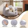 imageWLIVE 43 Giant Bean Bag Chair Bean Bag Sofa with Armrests for Adults Bean Bag Couch with HighDensity Memory Foam for Livingroom Bedroom BeigeGrey