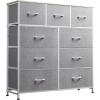 imageWLIVE 5 Drawer Dresser and 9 Drawer Dresser Set Dresser for Bedroom Closet Hallway Storage Dresser Organizer Unit Dressers amp Chests of Drawers with Fabric Bins Light Grey