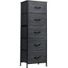 imageWLIVE 5 Drawer and 9 Drawer Dresser Set Dresser for Bedroom Closet Hallway Storage Organizer Unit Dressers amp Chests of Drawers with Fabric Bins Charcoal Black Wood Grain Print