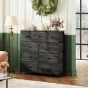 imageWLIVE 5 Drawer and 9 Drawer Dresser Set Dresser for Bedroom Closet Hallway Storage Organizer Unit Dressers amp Chests of Drawers with Fabric Bins Charcoal Black Wood Grain Print