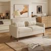 imageWLIVE 62 Loveseat Sofa Mid Century Modern Small Couches for Living Room Button Tufted Upholstered Couch for Bedroom Solid Wood Frame Easy to Install Furniture BeigeBeige