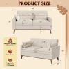 imageWLIVE 62 Loveseat Sofa Mid Century Modern Small Couches for Living Room Button Tufted Upholstered Couch for Bedroom Solid Wood Frame Easy to Install Furniture BeigeBeige