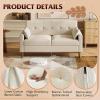 imageWLIVE 62 Loveseat Sofa Mid Century Modern Small Couches for Living Room Button Tufted Upholstered Couch for Bedroom Solid Wood Frame Easy to Install Furniture BeigeBeige