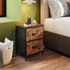 imageWLIVE 9Drawer Dresser amp Nightstand with 2 Fabric Drawers Fabric Storage Wood Top Easy Pull Handle Rustic Brown