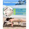 imageWLIVE Beach Lounge Chair for Adults 4Position Folding Tanning Chairs with Face Hole 2 Legs Support Portable Outdoor Chair for Beach Pool RedBeige