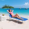 imageWLIVE Beach Lounge Chair for Adults 4Position Folding Tanning Chairs with Face Hole 2 Legs Support Portable Outdoor Chair for Beach Pool RedBlue