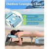 imageWLIVE Beach Lounge Chair for Adults 4Position Folding Tanning Chairs with Face Hole 2 Legs Support Portable Outdoor Chair for Beach Pool RedLight Blue