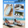 imageWLIVE Beach Lounge Chair for Adults 4Position Folding Tanning Chairs with Face Hole 2 Legs Support Portable Outdoor Chair for Beach Pool RedLight Blue