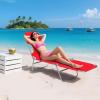 imageWLIVE Beach Lounge Chair for Adults 4Position Folding Tanning Chairs with Face Hole 2 Legs Support Portable Outdoor Chair for Beach Pool RedRed