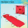 imageWLIVE Beach Lounge Chair for Adults 4Position Folding Tanning Chairs with Face Hole 2 Legs Support Portable Outdoor Chair for Beach Pool RedRed