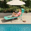 imageWLIVE Beach Lounge Chair for Adults 4Position Folding Tanning Chairs with Face Hole 2 Legs Support Portable Outdoor Chair for Beach Pool RedTeal