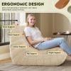 imageWLIVE Bean Bag Chair for Adults Teddy Fleece Togo Chair Giant Memory Foam for Living Room and Bedroom Single BrownBeige
