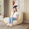 imageWLIVE Bean Bag Chair for Adults Teddy Fleece Togo Chair Giant Memory Foam for Living Room and Bedroom Single BrownBeige