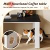 imageWLIVE Coffee Table 2in1 Cat Wood Coffee Table with Lagre Storage Tabletop Modern Center Table Cat House with Cat Scratching Pad Cat Teaser for Living Room Balcony Black