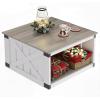 imageWLIVE Coffee Table Farmhouse Coffee Table with Open Storage 315 Wood Square Living Room Tables Rustic Dining Cocktail Center Table for Living Room Grey amp WhiteWhite