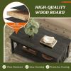 imageWLIVE Coffee Table Farmhouse Coffee Table with Open Storage 315 Wood Square Living Room Tables Rustic Dining Cocktail Center Table for Living Room Grey amp WhiteCharcoal Black