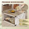 imageWLIVE Coffee Table Farmhouse Coffee Table with Open Storage 315 Wood Square Living Room Tables Rustic Dining Cocktail Center Table for Living Room Grey amp WhiteWhite