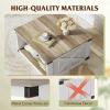 imageWLIVE Coffee Table Farmhouse Coffee Table with Open Storage 315 Wood Square Living Room Tables Rustic Dining Cocktail Center Table for Living Room Grey amp WhiteWhite