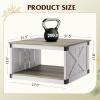 imageWLIVE Coffee Table Farmhouse Coffee Table with Open Storage 315 Wood Square Living Room Tables Rustic Dining Cocktail Center Table for Living Room Grey amp WhiteWhite