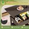 imageWLIVE Coffee Table Lift Top Coffee Table with Drawers Large Hidden Compartment and Open Storage Shelf Wooden Lift Tabletop Dining Table for Living Room Black
