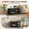 imageWLIVE Coffee Table with Storage Modern Coffee Table with Flipup Door 2in1 Center Table Cat House Furniture for Living Room Home Black