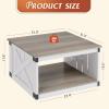 imageWLIVE Farmhouse Coffee Table with Storage Square Coffee Table with FlipTop Lids Center Table for Living Room Bedroom Home Office Grey OakWhite
