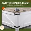 imageWLIVE Farmhouse Coffee Table with Storage Square Coffee Table with FlipTop Lids Center Table for Living Room Bedroom Home Office Grey OakWhite